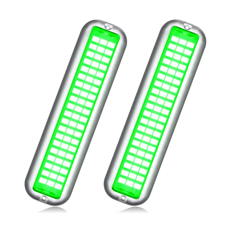 BASIKER BS3 Marine LED Boat Light (2x2000LM 60LED), 10-36V, 316 Stainless Steel, IP68, Air or Underwater, Surface Mount Designed for Cruise Ships, Yachts, Boats, Sailboat, Pontoon, Transom (Green) - Image 1